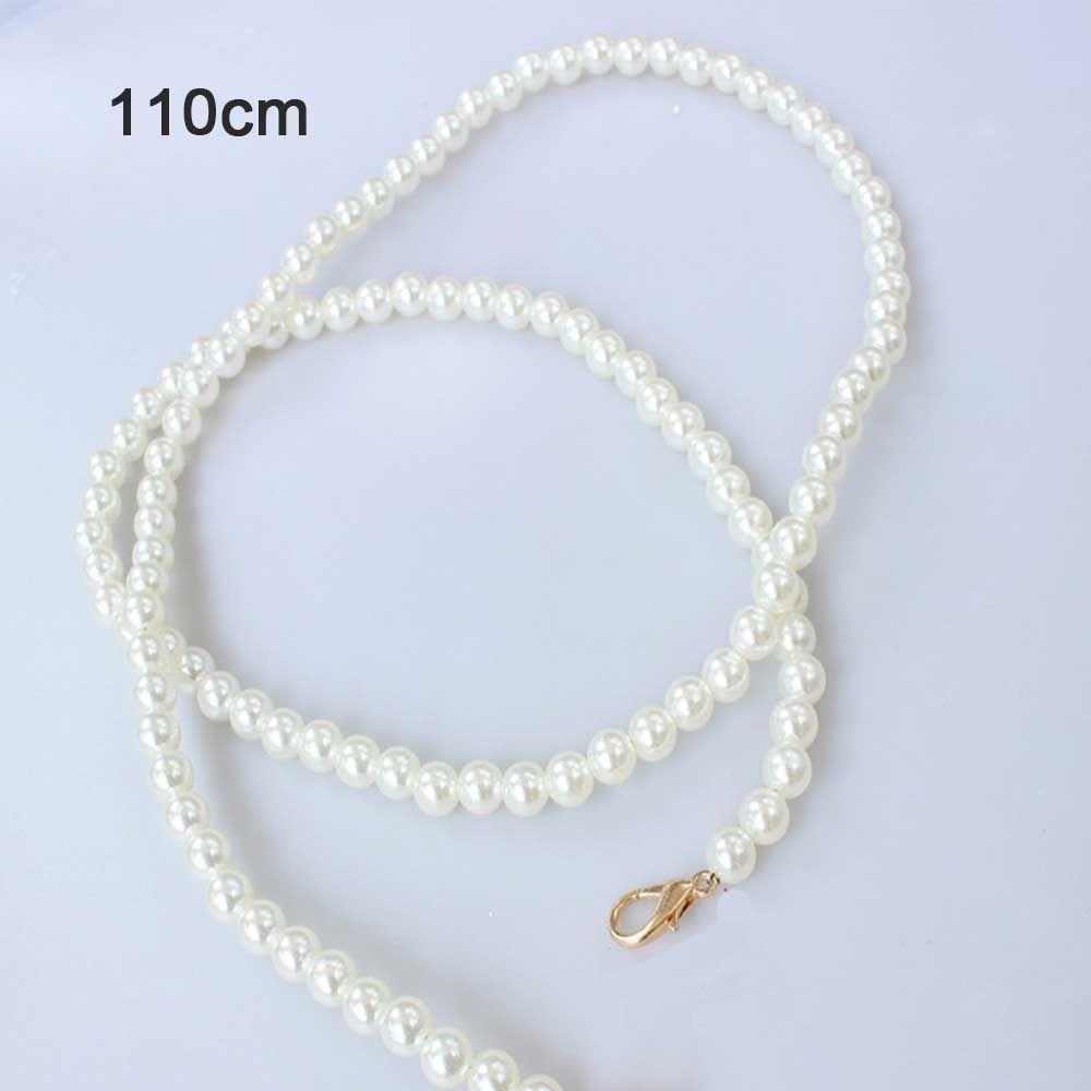 Durable DIY Bag Parts Women Handbag Accessory Replacement Pearl Bag Strap Pearl Bag Chain Beaded Tote Chain Purse Handle
