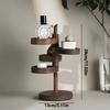 1set Solid Wood 360° Rotating Desktop Organizer - Multi-Tier Earring Ring Key Holder, Home Office Desk Storage, Jewelry Towers
