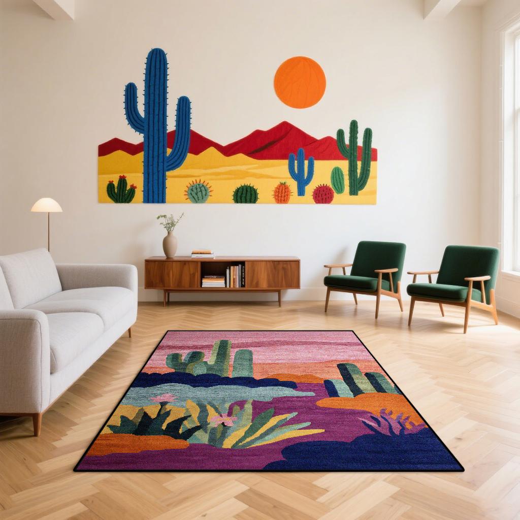 Nordischer Abstrakter Kunstteppich Wohnzimmer Kaktusmuster Dekoration Schlafzimmer Bettseite Flauschig Weich Bodenmatte Große Raumteppiche Waschbar
