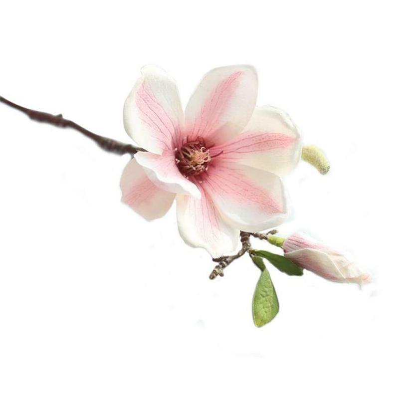 

Real Touch Искусственные цветы магнолии Орхидея Искусственный букет растений Сад Балкон Аранжировка Свадьба Рождество Домашнее украшение Подарок светло-розовый