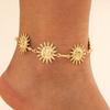 Exaggerated Sun Round Anklet Light Luxury Collarbone Chain Simple Foot Decoration