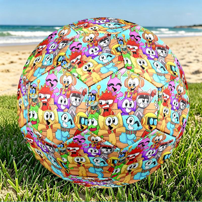 Sprunki Game Print Size 5 Soccer Ball, PU Wear Resistant Football for Match Training and Daily Practice, Birthday Gift for Soccer Fans