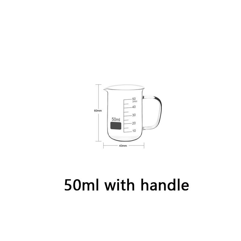 50~1000ml S uchem Odměrka z vysoce borosilikátového skla Průhledná stupnice Kádinka Laboratorní kádinka Kuchyňský pekařský odměrný hrnek