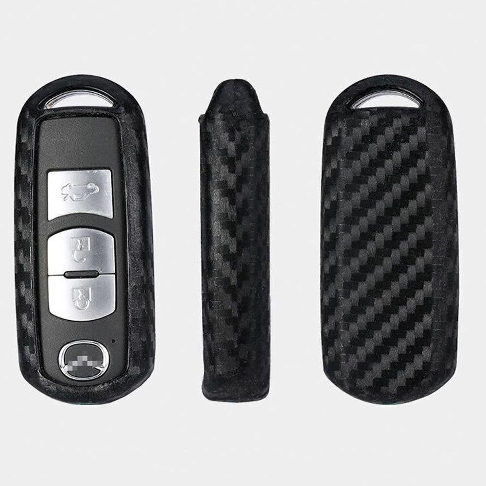 1pcs for Mazda 2 3 5 6 CX-3 CX-5 Carbon Fiber Style Soft TPU Key Fob Case Cover KC024