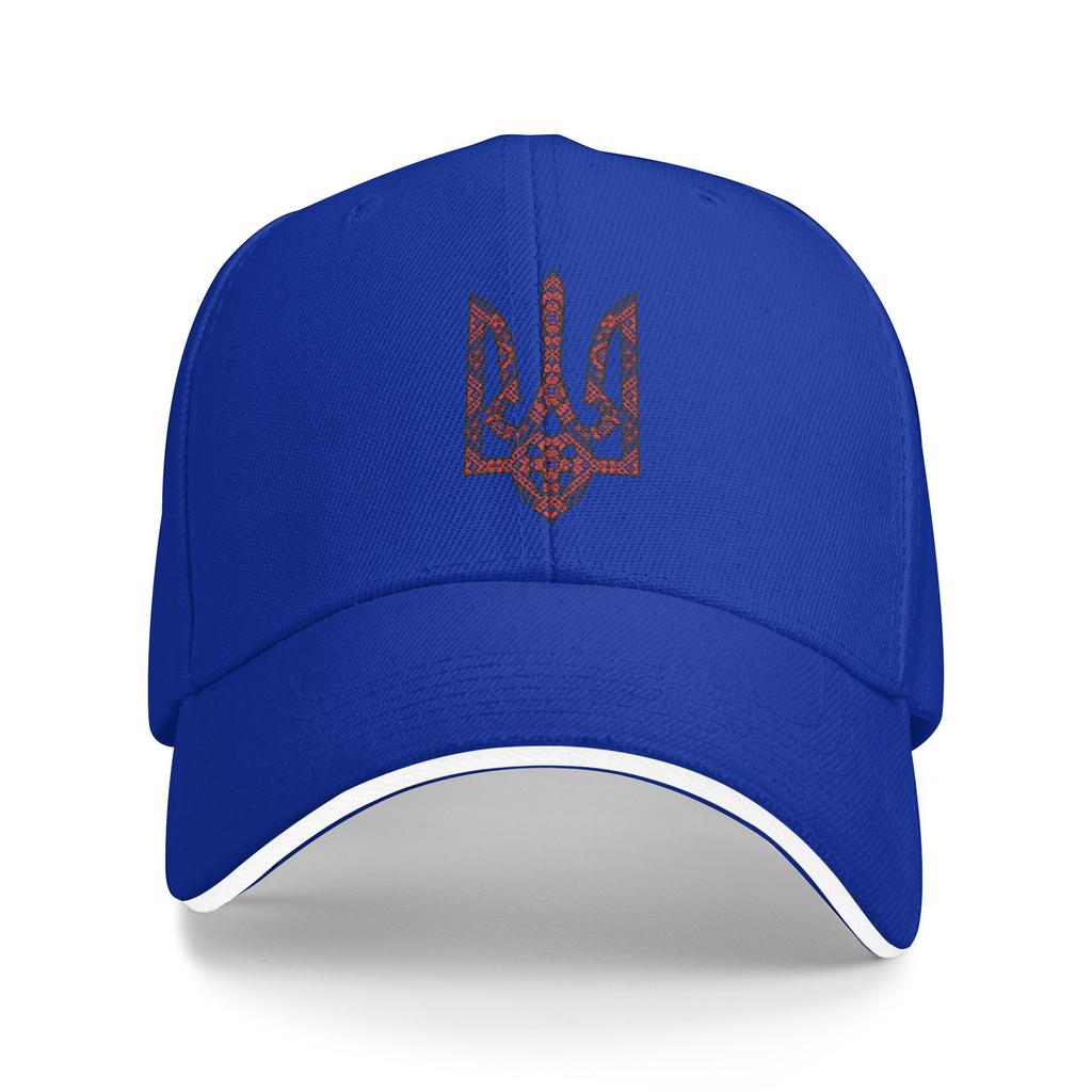 Coat of Arms Tryzub with Traditional OrnaUnisext Casual Baseball Cap Summer Trucker Hat Sun Hiking Fishing Hip Hop Hats