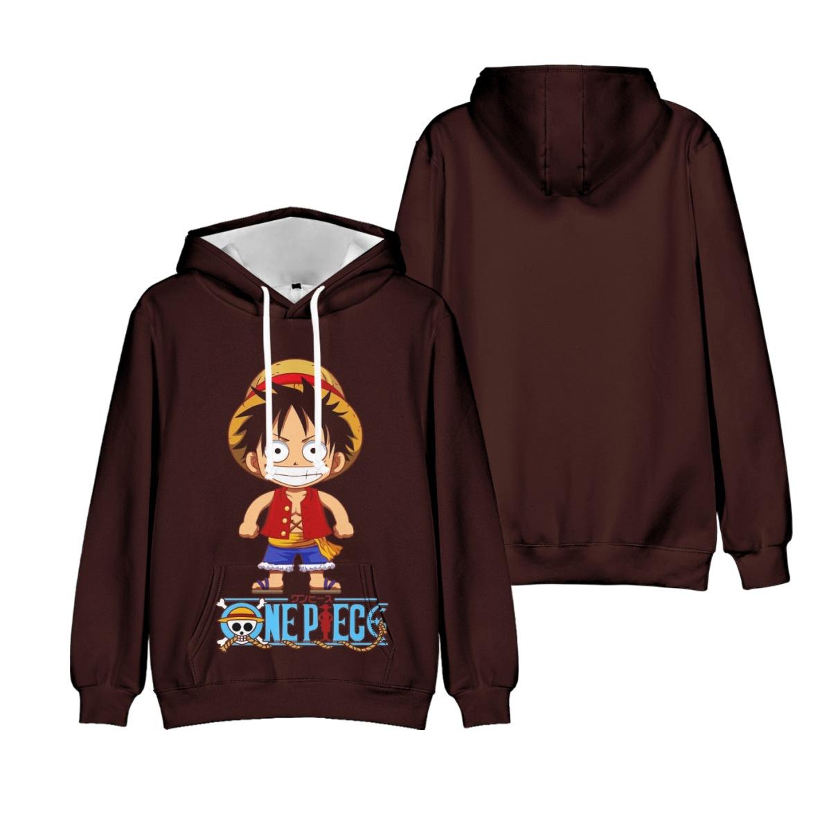 

Мужская женская толстовка с капюшоном ONE PIECE с рисунком Monkey D. Luffy Streetwear Harajuku Повседневные толстовки с капюшоном и принтом S коричневый
