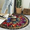 1Pcs Flower Pattern Semi Circle Welcome Doormat Non-Slip for Outdoor Patio Porch Kitchen Bathroom Entryway Floor Mat
