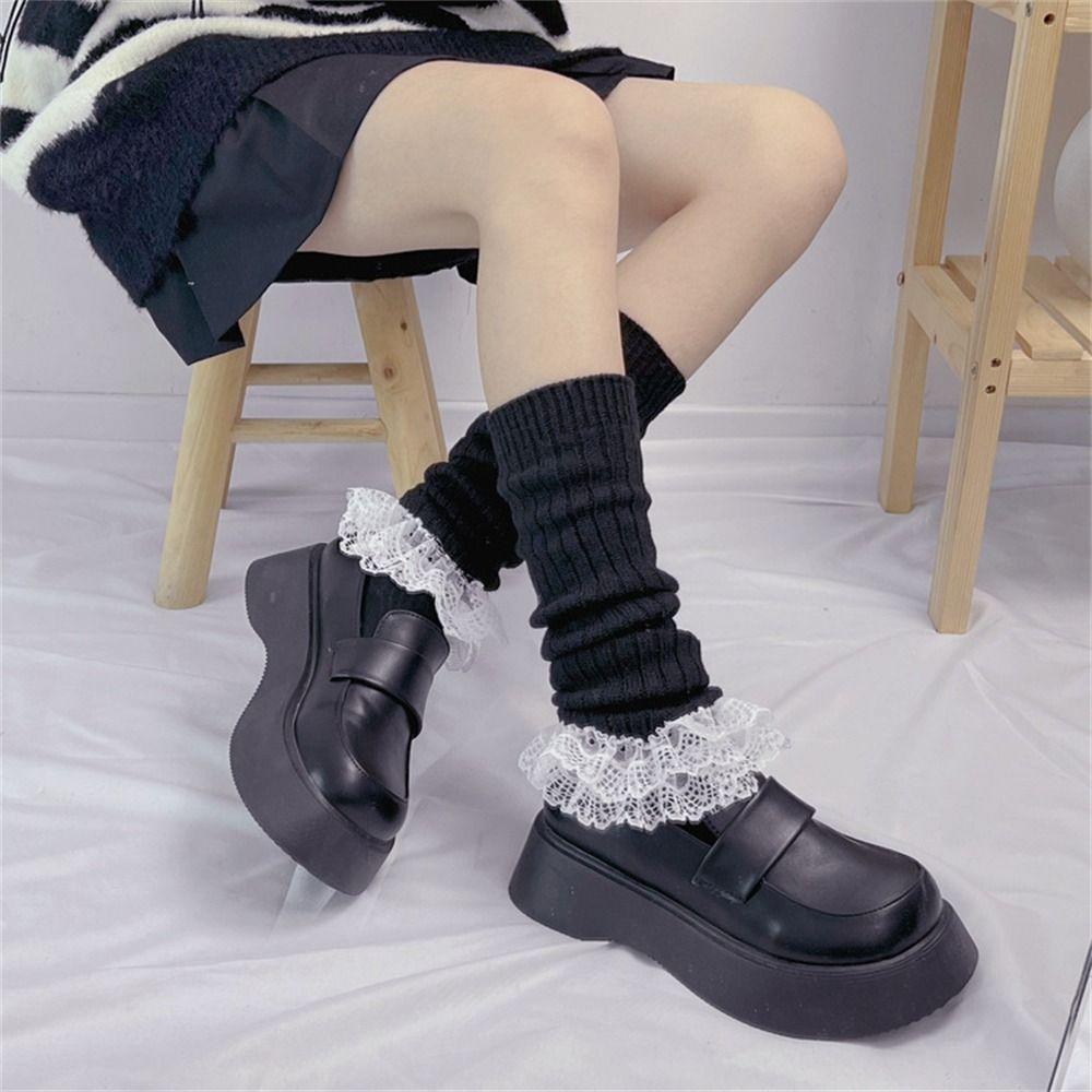 Bow Tie Knitted Socks Keep Warm JK Stockings Kawaii Feet Cover  for Women Girls