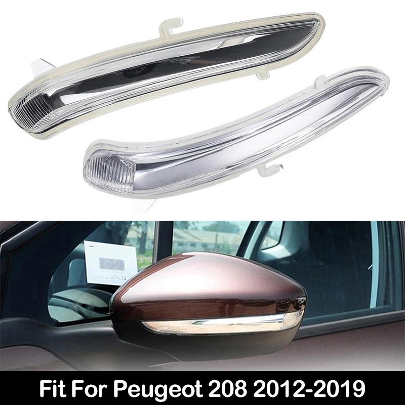 Rearview Mirror Turn Signal Light Lens Cover Indicator Lamp Housing For Peugeot 208 2012-2019 Car Wing Mirror Indicator Lens Replacement