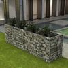 Raised Bed - vidaXL - Steel Gabion - 360x90x100 Cm - Silver - Weatherproof