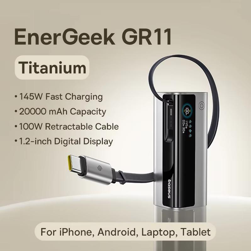 Baseus Geek Power Bank 20000mAh Comes with 145W High Power Fast Charging Cable Suitable for Huawei and Apple Phones