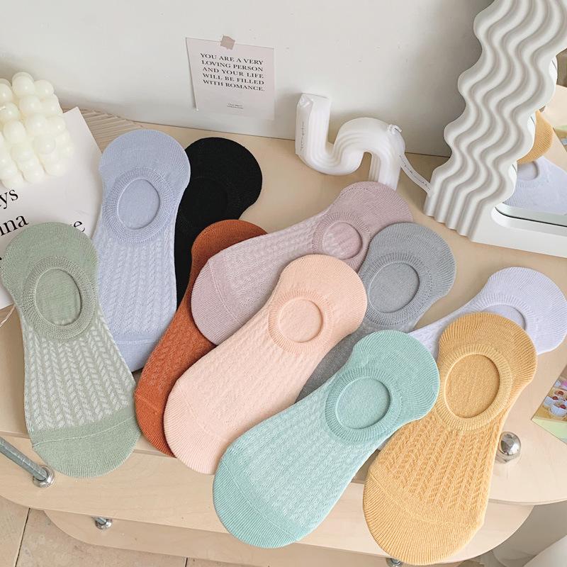 Invisible Breathable Ankle Socks Womens Thin Low Cut No Show Anti Slip Non Drop Air Cool Mesh Summer Casual Footwear Socks