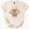 Cute Bear Holding Pumpkins Fall Shirt Cozy Animal Autumn Pumpkin Graphic Tee Soft Cream Bear Harvest Shirt Fall Outfit Gift Idea