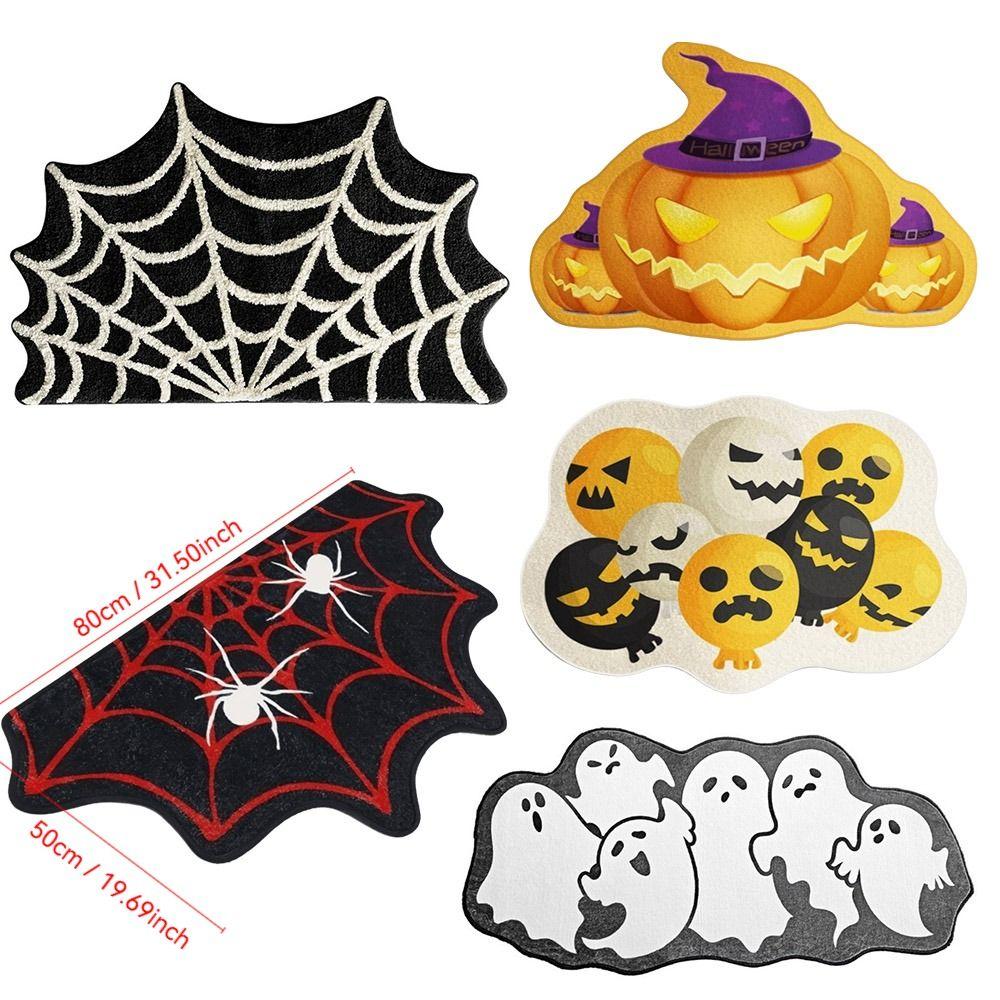 Non-slip Halloween Door Mat Crystal Velvet Fluffy Carpet Trendy Bathroom Mat  for Halloween