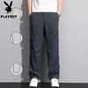PLAYBOY Men's Loose Straight Quick-Dry Multi-Pocket Cargo Pants
