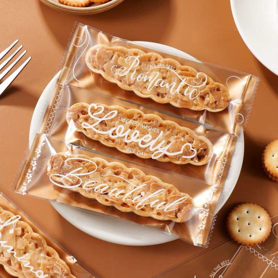 Caramel Crispy Glutinous Rice Boat Snowflake Crisps Packaging Rectangle Wrapping Bag