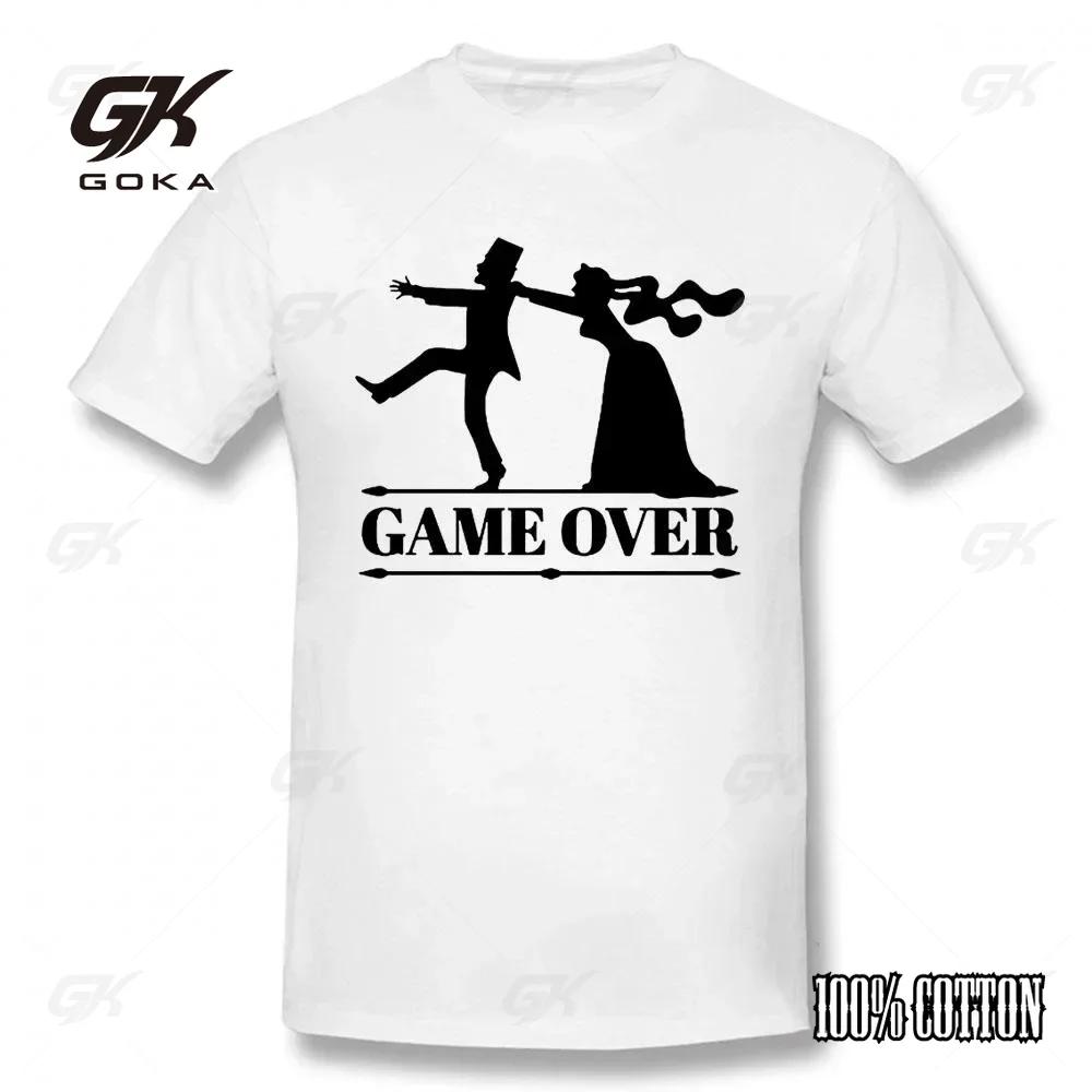 Game Over Braut Bräutigam Junggesellenabschied Baumwoll T-Shirt Lustig Kurzarm Herrenbekleidung Tops Vintage Unisex T-Shirts Hip Hop T-Shirts
