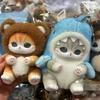 New Product In Stock Cute Cat Sparkling Shark Cat Vinyl Plush Bag Decorative Pendant Blind Box Brown Cat Doll Holiday Gift