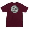 Santa Cruz OTHER DOT Skateboard T Shirt BURGUNDY w/SILVER Dot