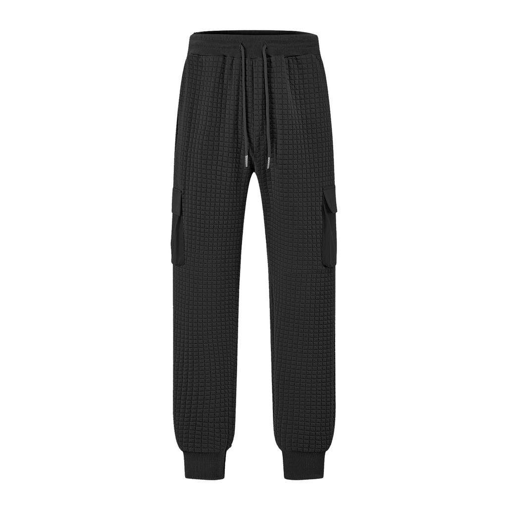 Men's Solid Color Workwear Jogger Ccasual Sports Plaid Outdoor Trousers