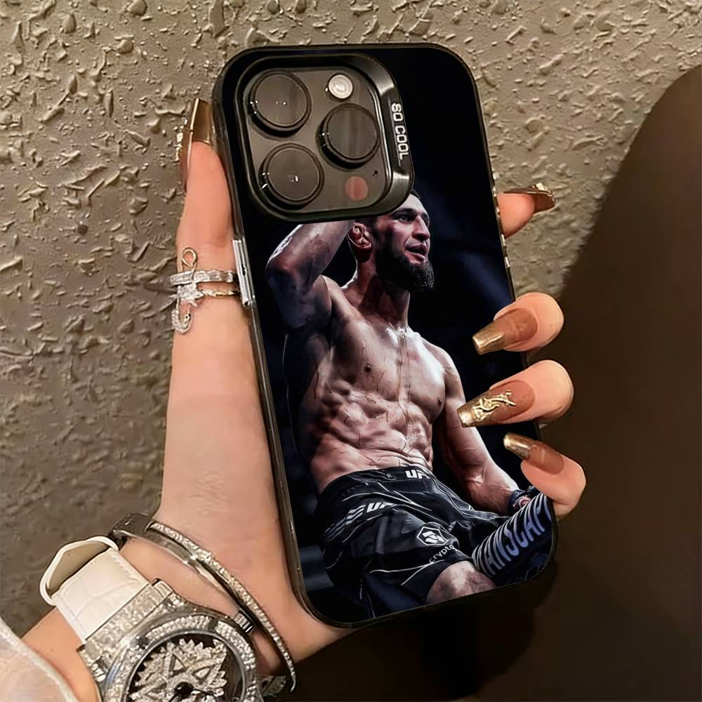 The Eagle K-Khamzat Chimaev Phone Case For iPhone 17,16,15,14,13,12,11 Plus,Pro Max,XS,Colorful Silver Black Cover