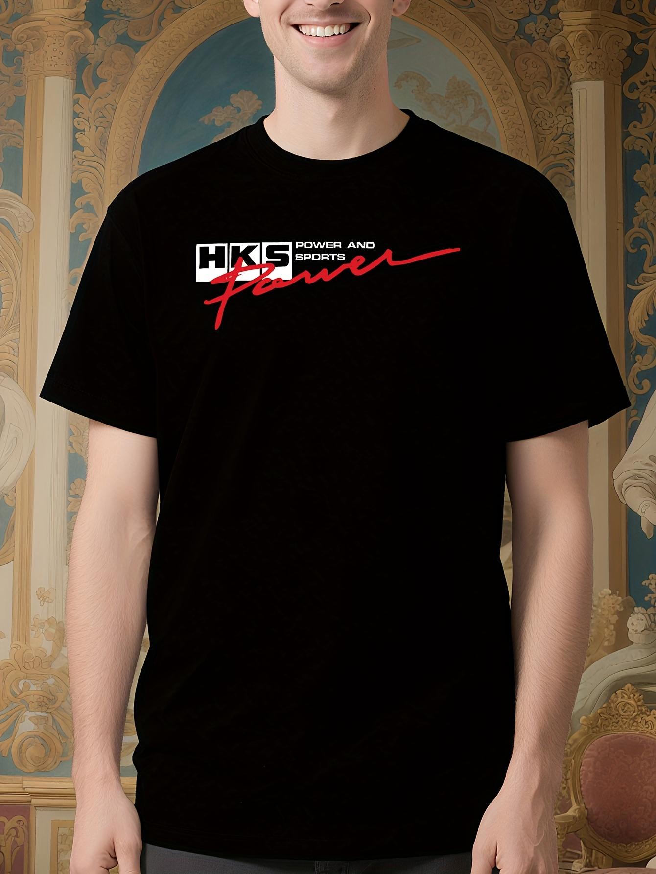 HKS POWER Anime Graphic Tshirt - Bold Black Tee with Red ... L