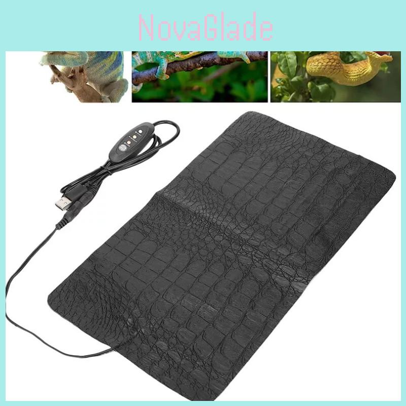 Premium Usb Heated Pet Mat With Adjustable Temperature For Dogs And Reptiles In Crocodile Pattern Leather