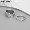 XIYANIKE Niche Waterdrop Zircon Cuff Finger Rings For Women Girl Fashion New Jewelry Friend Gift Party Wedding Anillos Mujer