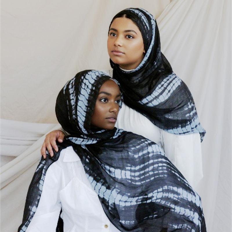 Watercolour Floral Printed Hijab Scarf Modal Breathable Light Weight Soft Muslim Women Headband Cotton Rayon Viscose WovenShawl