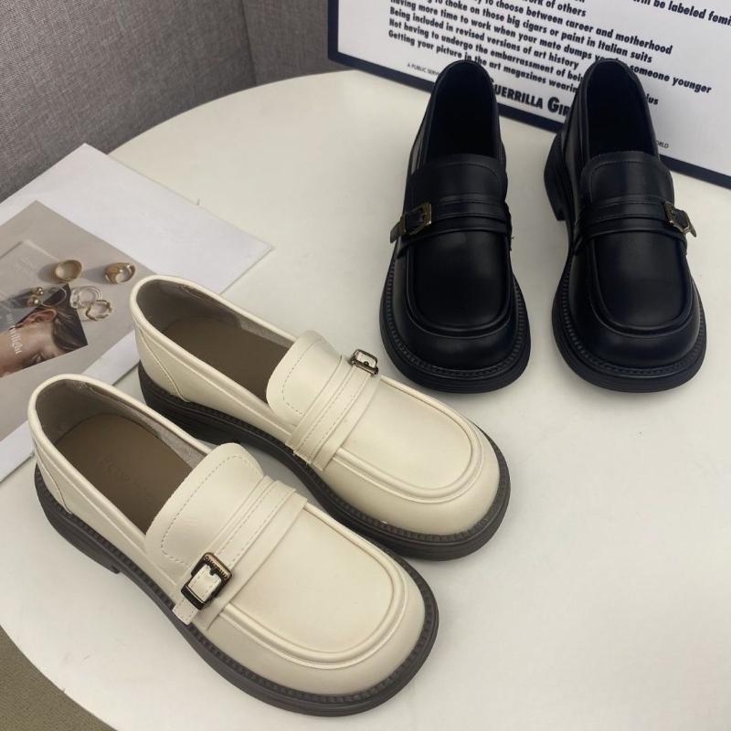 Women's Soft Sole Loafers Spring and Autumn British Style Black Flat Slip On Work Shoes Versatile Comfortable Fashion Footwear