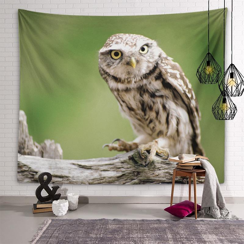 Kawaii Owl Tapestry Background Wall Art Decoration Wall Hanging Living Room Bedroom Dormitory Room Cute Animal Home Decoration