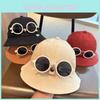 Summer Childrens Cotton Fisherman Hat With Removable Sunglasses Sun Protection For Outdoor Play