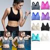 Womens Zip Front Wireless Padded Sports Bra Yoga Cami Push Up Support Top Vests
