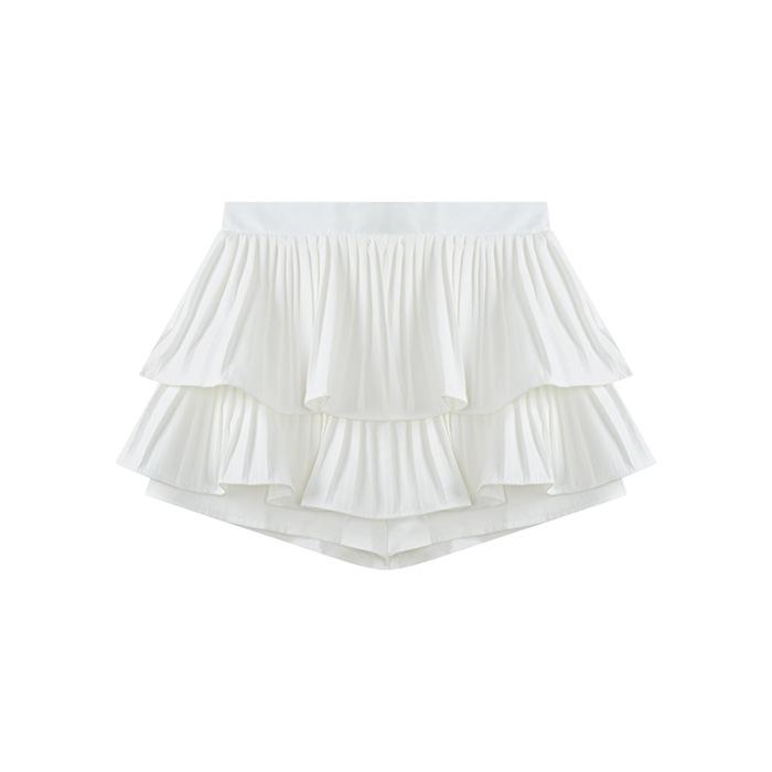New sweet fluffy skirt skirt small pleated cake skirt skirt skirt women s white skirt summer retro S белый