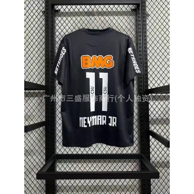 Maillot de Football Rétro Domicile Santos FC 2011-12 Neymar 11 Blanc pour Enfants et Jeunes