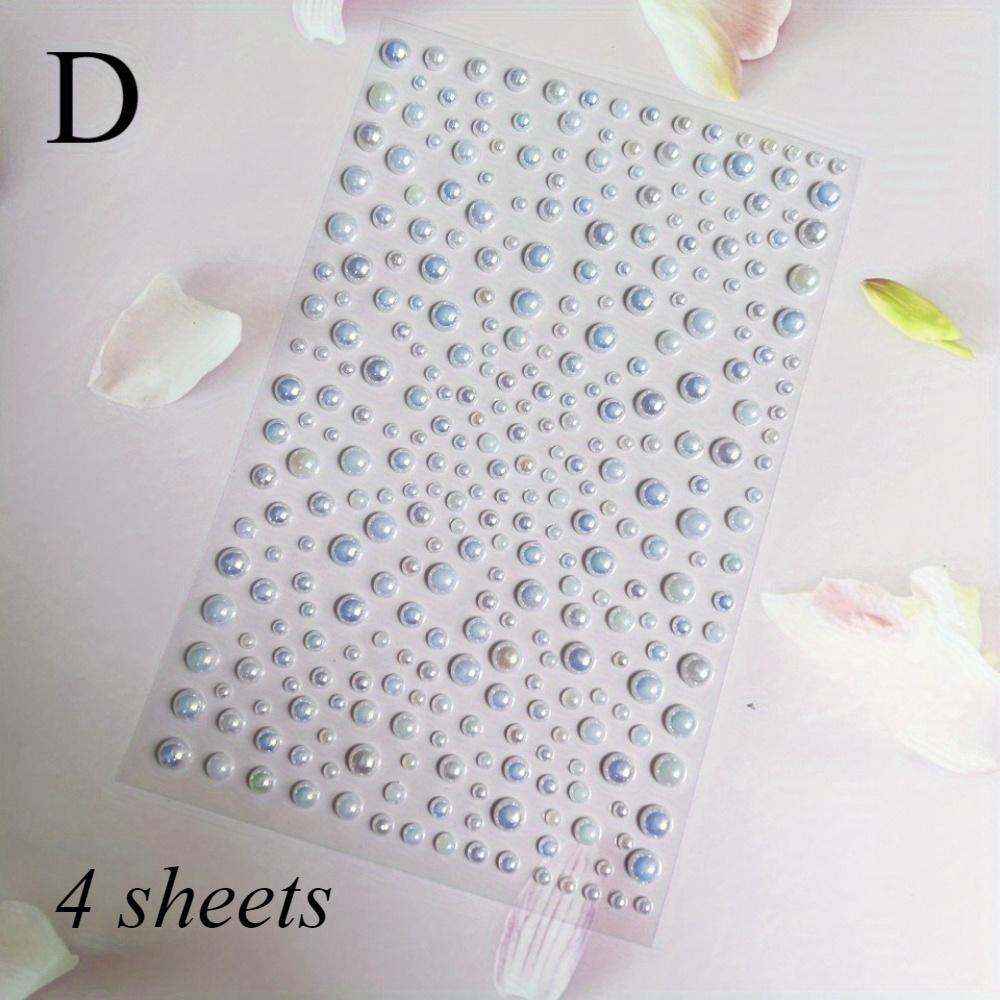 

4 Sheets Rhinestone Stickers Faux Pearl Self Adhesive Festival Face Jewels Stick Makeup Face Hair Body Decoration Rhinestone Charms D-4 Sheets