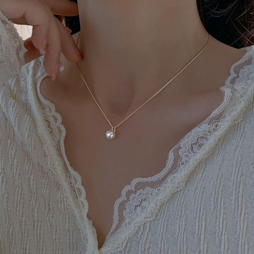 Luxury Temperament Elegant Fashion Necklace Korean Style Necklace Pearl Necklace Clavicle Choker