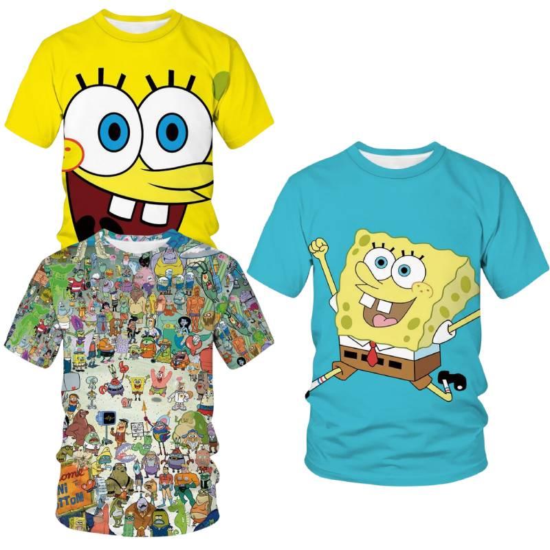 Cute 3d Spongebob Squarepants Cartoon T-shirt For Boys And Girls