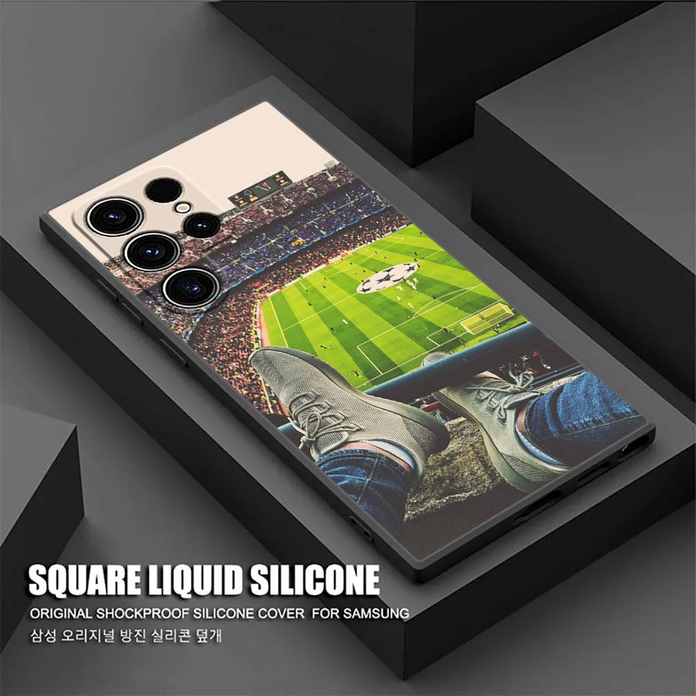 Football Soccer Ball Fire Un Rayo Balls S26Ultra Case For Samsung Galaxy S26 S25 S24 S23 S20 S21 FE S22 Ultra Plus 5G Soft Cover