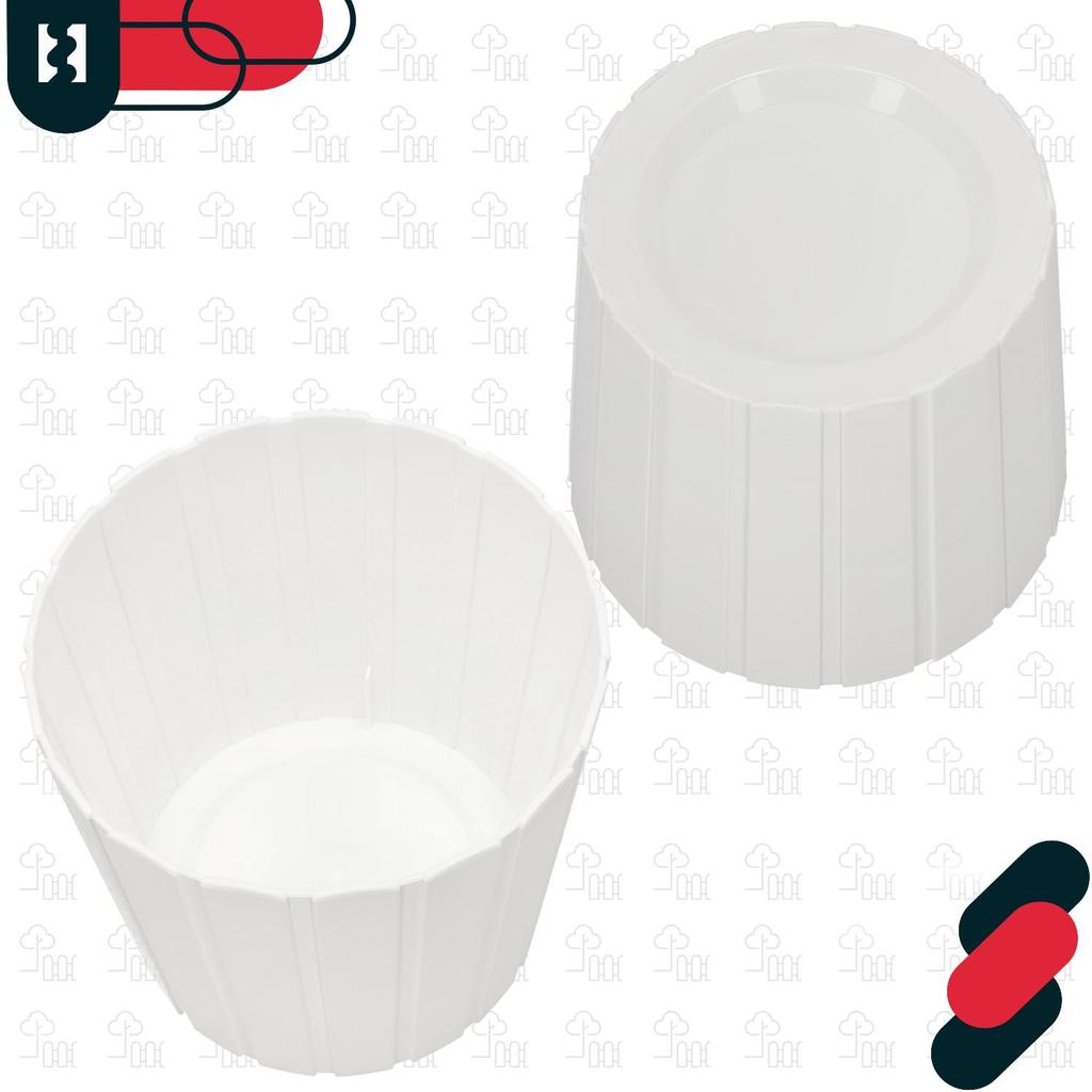 Plastic Flower Pot for Flowers and Herbs On the Balcony or Terrace, White, 20 X 18 Cm