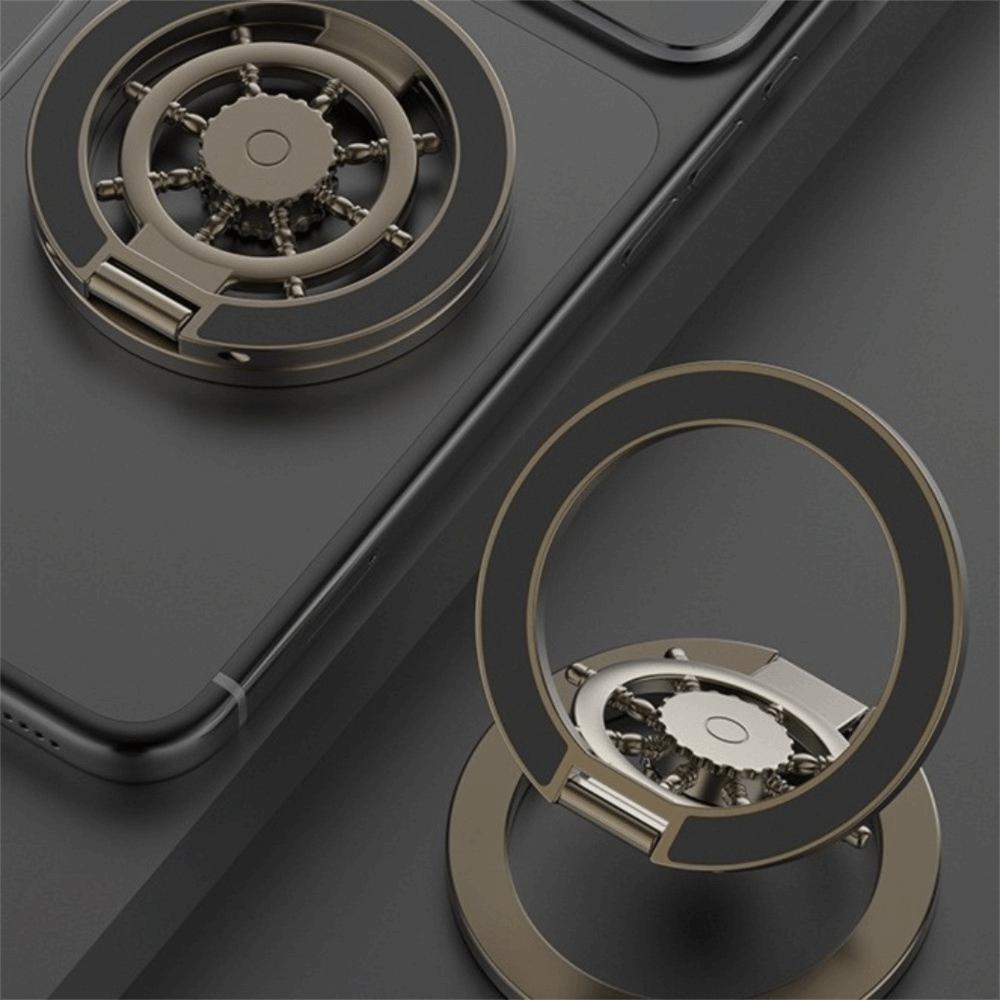 360 Rotating Magnetic Phone Holder Zinc Zinc Zinc Alloy Foldable Phone Grip Phone Ring Holder Desk Use