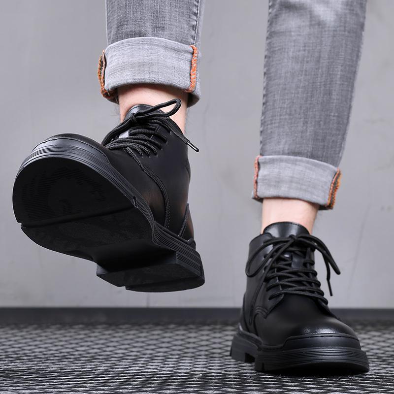 Męskie Jesienne i Zimowe Najnowsza Moda Botki Skórzane Buty Codzienne Mężczyzna Ręcznie Robione Buty Motocyklowe Buty Robocze Ciepłe Buty Zimowe