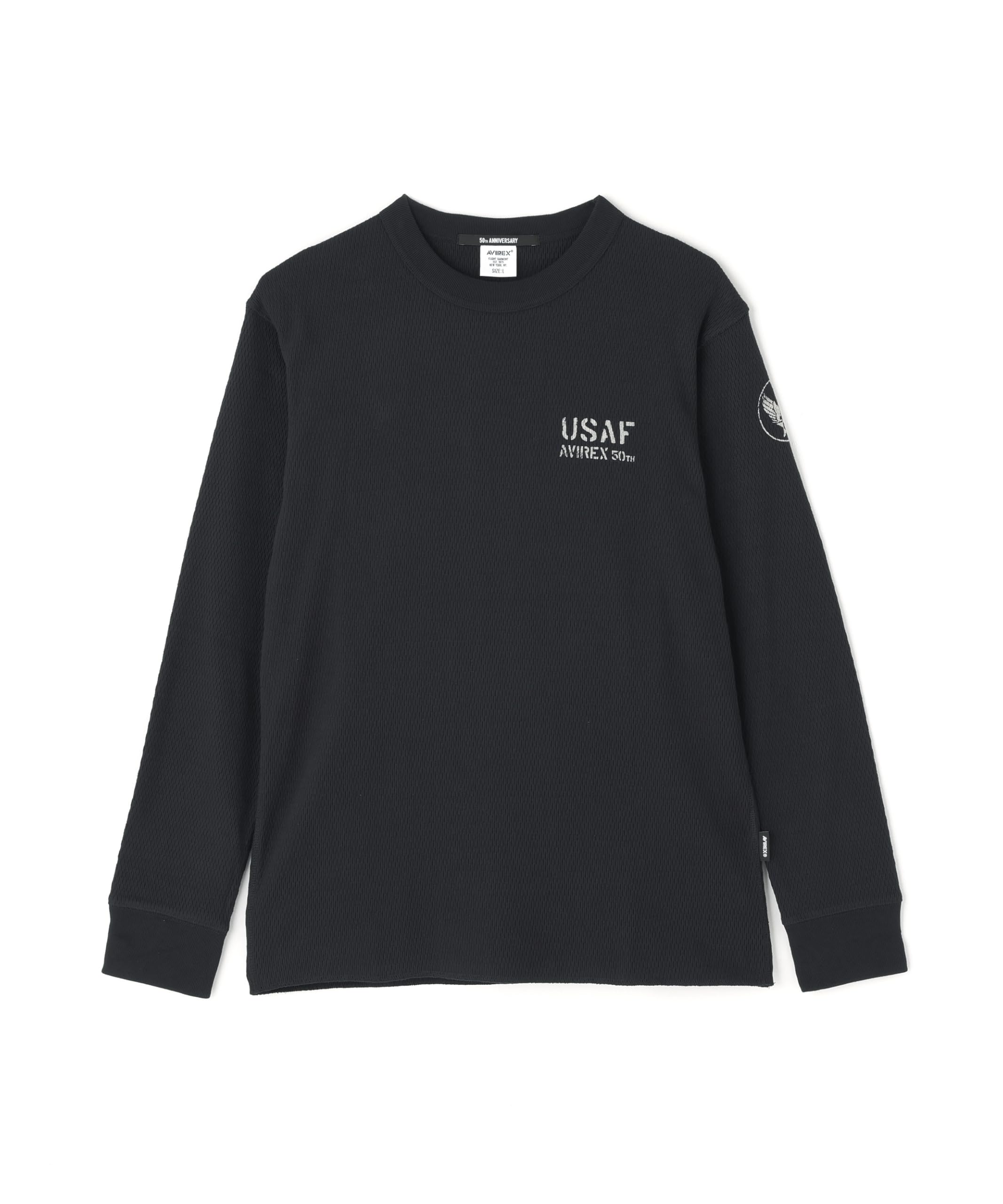 

AVIREX HONEYCOMB WAFFLE USAF L/S T-SHIRT navy