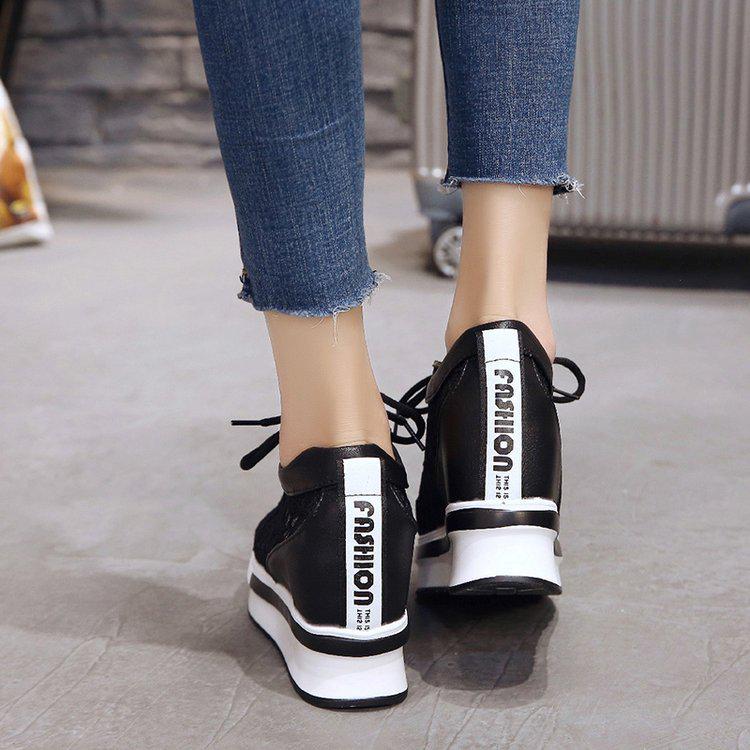 Playeras para mujer de plataforma con empeine de encaje comprar a buen  precio — entrega gratuita, reseñas reales con fotos — Joom