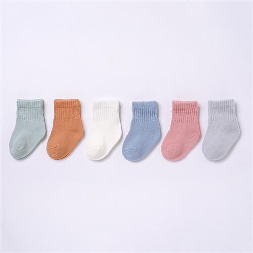 lawadka 6Pairs/set Newborn Baby Boy Socks Cotton Baby Girl Socks Autumn Winter Baby Socks for Girls Cartoon Striped Infant Thing