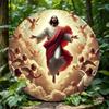 Metal Round Jesus Religious Wall Art, Angel Decor for Christian Home Living Room