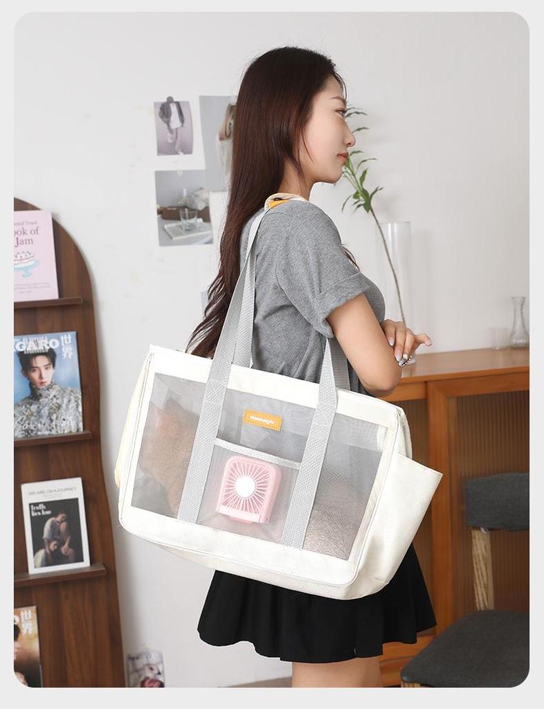 Przenośna torba-transporter dla kota i małego psa - Zimowa podróż, na ramię i do ręki, Duża pojemność z siatką.