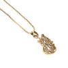 Micro-Inlaid Green Natural Stone Four-Leaf Flower Necklace Light Luxury Simplicity Women'S Copper Alloy, Bone Chain Accessories