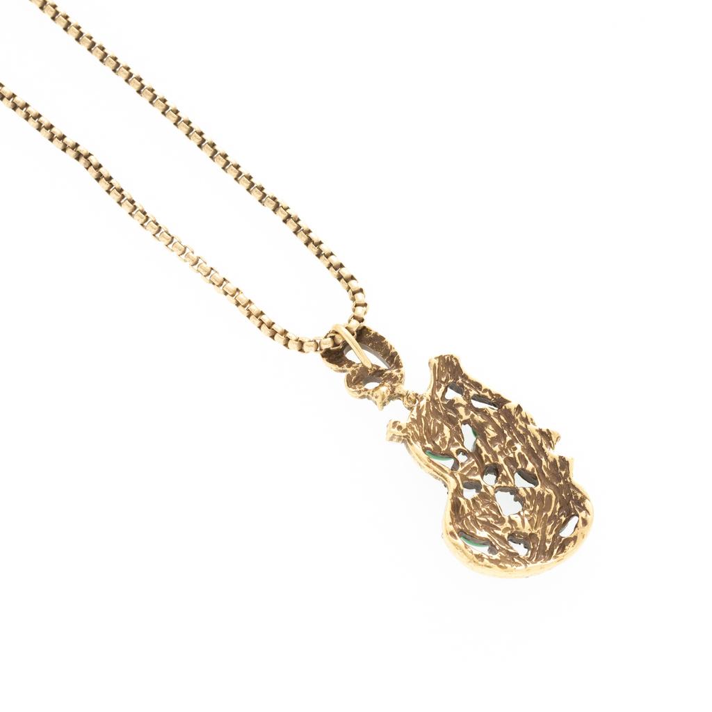 Micro-Inlaid Green Natural Stone Four-Leaf Flower Necklace Light Luxury Simplicity Women'S Copper Alloy, Bone Chain Accessories