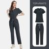 Export Doctor And Nurse Surgical Overalls, Hand Washing Clothes, Thin V-Neck Solid Color Quick-Drying Men'S And Women'S Nurse Uniforms